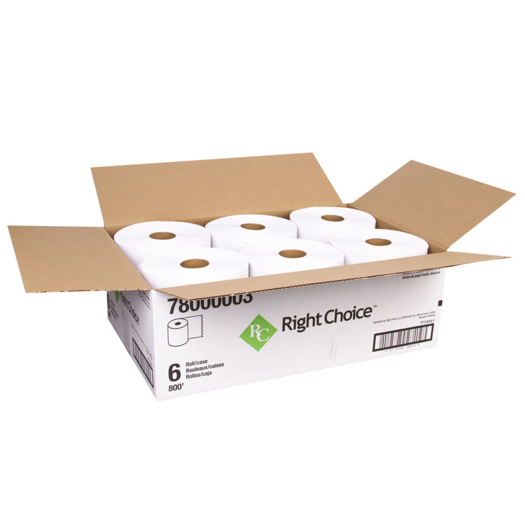 Right choice white hardwound roll towel 800 right choice brands